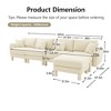 Boucle Convertible L-Shaped Sectional Sofa with Shell Armrests & Removable Ottoman - 2 of 4