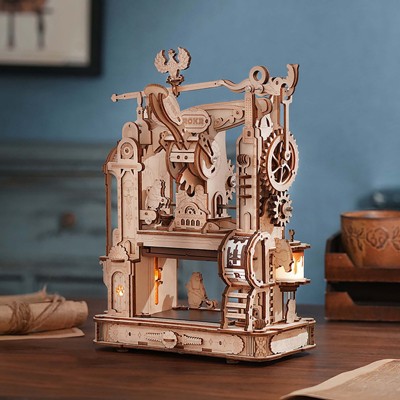 Robotime 3D Puzzles DIY Classic Printing Press Kit Vintage Style DIY Typography Unique Gifts for Teens and Adults, Multicolored, 8.07"*5.31"*10.60"