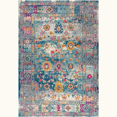 Jonathan Y Bohemian Flair Boho Vintage Faded Navy/cream 4 Ft. X 6 Ft