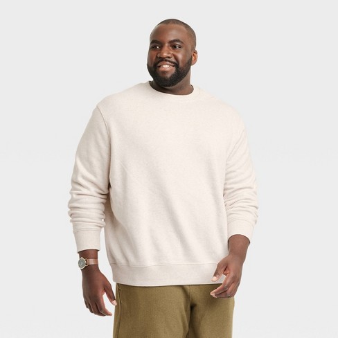 Men's High-Pile Fleece Lined Hooded Zip-Up Sweatshirt - Goodfellow & Co™  Beige S