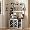 Acekool Hall Tree with Shoe Cubbies, 7 Hooks, 3 Storage Drawers & Dual Mirrors, Entryway Bench Organizer, Mudroom Furniture, White - 2 of 4