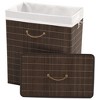 vidaXL Bamboo Laundry Bin Rectangular Dark Brown - 2 of 4