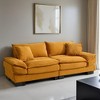 Corduroy Deep Seat Sofa Sleeper Couch Loveseat with 23-Inch Seat Depth and Pillows - Leovsnove - 2 of 4