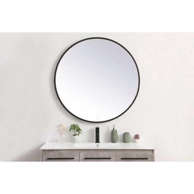 Elegant Black Aluminum LED Bathroom Vanity Mirror