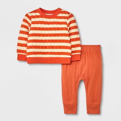 Baby Boys' 2pc Graphic Sweatshirt with Sweatpant - Cat & Jack™ Dark Orange 6-9M