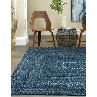 Handmade Blue Braided Cotton Indoor Area Rug