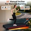 Syemin Treadmills Pad Running 3HP Cushioned Belt 10° Incline Portable Treadmill Spacious Surface Under Desk Home Gym Exercise, Red, 49.6"*22.8"*5.5" - 3 of 4