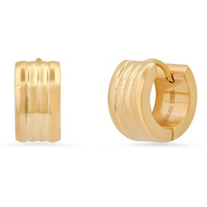 Steeltime Ladies stainless steel huggie earrings. Color Options: Silver, Gold, Rose Gold - 1 of 4