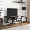 vidaXL TV Stand Black 41.3 in.x13.8 in.x19.7 in. Glass and Steel - 3 of 4