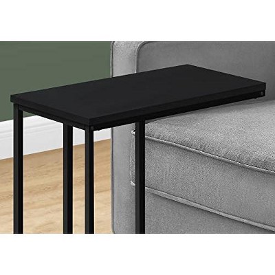 Black Metal C-Shaped Rectangular End Table