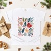 Christmas Flowers and Berries Distressed - Women's Garment Dyed Graphic T-Shirt - 3 of 4
