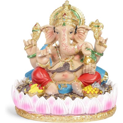 Juvale 7" Ganesh Hindu Elephant Lord Statue Ganesha God of Success Figurine for Home Garden Decor Gift