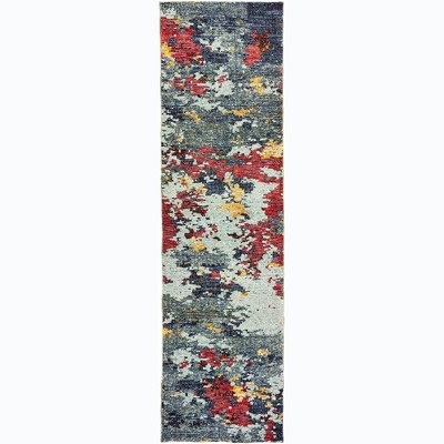 Oriental Weavers Evolution 8036C Blue/ Red Indoor Area Rug - 2'6" x 12'