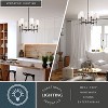 VAXCEL Camden 6 Light Matte Black Chandelier Fixture White Fabric Linen Shade, LED Compatible - 3 of 4