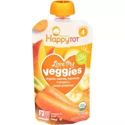 HappyTot Love My Veggies Carrot Banana Mango & Sweet Potato Baby Food Pouch - (Select Count) 