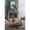 Dexmallle Farmhouse Round Wooden Round Coffee Table with Metal Legs - 3 of 4