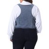 Agnes Orinda Women's Plus Size Fashion Retro Sleeveless Button-Up Jean Denim Vests - 4 of 4