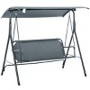 Syemin Patio Swings Outdoor Swing for Patio Porch with Adjustable Tilt Canopy and Comfortable Swing Bench-Style Seat, Gray, 67.75"*43.25"*60.25" - 2 of 4