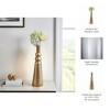 Decorative Vase - Metal Aluminum Sculptural Neck Design - Gold Metallic Finish - Modern Accent for Home Office Bedroom Living Room Décor - 3 of 4
