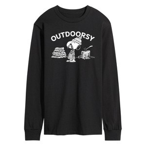 Men's - Peanuts - Outdoorsy Snoopy Long Sleeve Graphic T-Shirt - 1 of 4