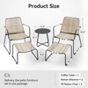 5 Piece Rope Patio Furniture Set, All-Weather Conversation Sets for Backyard with Handwoven Armchairs, Ottomans, Round Coffee Table, Beige - 4 of 4