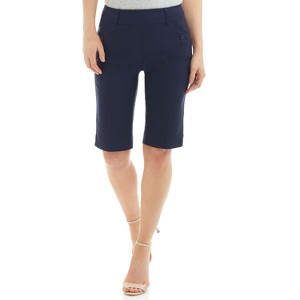 Rekucci Women’s Comfort Stretch Pull‑On Bermuda Shorts with Functional Pockets - 1 of 4