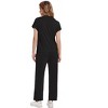 Clearlove Women's 2 Piece Outfits Casual Lapel Half Zip Sweatshirts And Wide Leg Pants Tracksuit Sets - 4 of 4