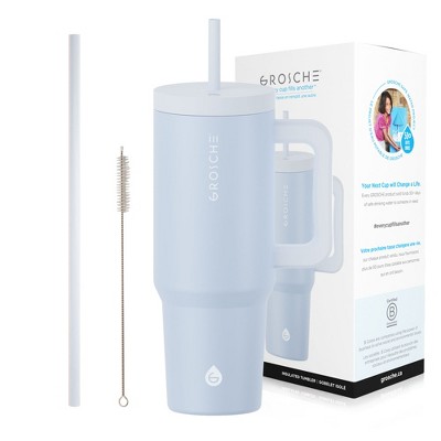 GROSCHE ASPEN 40oz Tumbler with Handle and Straw, Insulated Tumbler