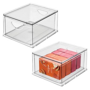 iDesign Stackable Storage Drawer for Fridge, Pantry, or Under Sinks, Set of 2, Clear, Made in USA - 1 of 4