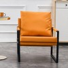 Upholstered Armchair With Metal Frame PU Leather Accent Arm Chair Modern Sofa Chairs Extra-Thick Padded Backrest And Seat For Home - 2 of 4