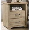 Vynxaria Elara 2-Drawer Nightstand with Open Shelf, USB-A/C Ports, Black Metal Handles, 35LBS Top Capacity - 2 of 4