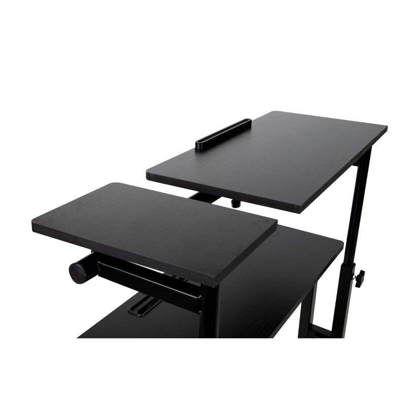 Black Rolling Sitting/Standing Desk with Side Storage - Mind Reader, 4 of 13