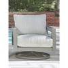 Signature Design by Ashley Agoda Outdoor Swivel Lounge Chair with UV-Resistant Cushions, 360° Swivel, All-Weather Aluminum Frame, Gray - 2 of 4
