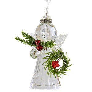 Ganz 3.0 Inch Mistletoe Angel Ornament Kissing Krystals Halo Wings Tree Ornaments - 1 of 3