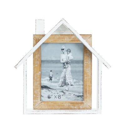 VIP Wood 12.5 in. Brown 6x8 Make a Home Photo Frame