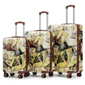 Mlmh & Kngwa 3 pcs Spinner Wheel Luggage With Printed pattern - 1 of 4