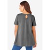 Roaman's Women's Plus Size Swing Ultimate Tee With Keyhole Back - 3 of 4