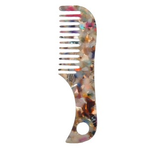 Unique Bargains Women's Acetate Wide Tooth Hair Comb Multicolored 1 Pc - 1 of 4