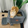 Artloge Extra Large Enclosed Stainless Steel Cat Litter Box High Side Anti-Leakage Pet Cat Toilet Front Entry Top Exit Box with Pedal Mat, Tray& Scoop - 3 of 4