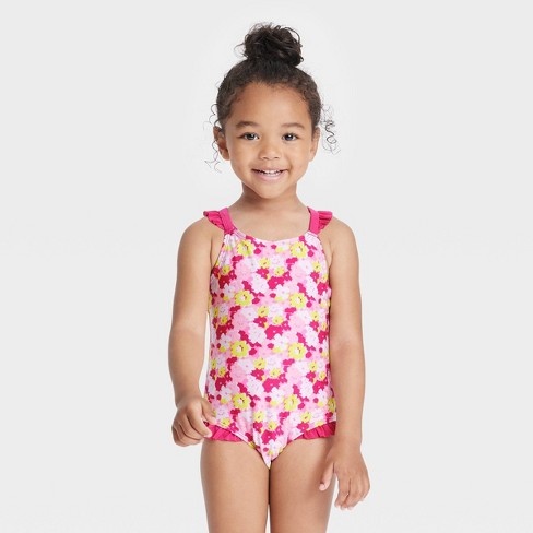 Toddler Girls' Floral Print One Piece Swimsuit - Cat & Jack™ Red : Target
