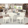 5Pc Dinette Set - Rectangle Table & 4 Kitchen Chairs - Linen White Finish - Modern Dining Room Set - 2 of 4