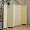 6 Panel Folding Room Divider, Bamboo Privacy Screen with Pine Frame, Lightweight Freestanding Partition for Bedroom, Office-The Pop Home - 2 of 4