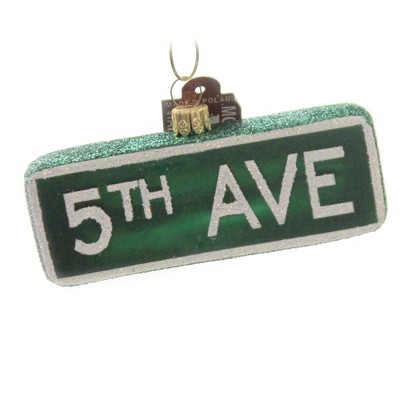 Holiday Ornaments 1.5" 5Th Ave Sign New York Street  -  Tree Ornaments