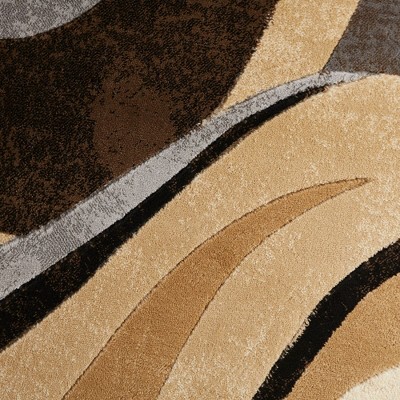 Tribeca Brown and Grey Abstract Round Tufted Area Rug
