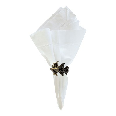 C&F Home Bronze Oak Leaf Napkin Ring Set of 6