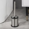 Evideco French Home Goods Sleek Toilet Brush Set with Stainless Steel Handle, Folding Lid, and Removable Insert - Compact Design for Modern Bathrooms - 2 of 4