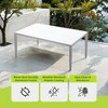 DOMETOUR Outdoor Patio Aluminum 40"x70" Two-tone Table Top Rectangle Dining Table with Tapered Feet & Umbrella Hole, Matte White+ Grayish - 3 of 4