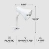 Globe Electric 10.25 Inch 10 Watt A19 Goose Neck Clip Lamp with Non Dimmable LED Bulb and Rotary On/Off Switch on Socket, White - 3 of 4