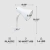 Globe Electric 10.25 Inch 10 Watt A19 Goose Neck Clip Lamp with Non Dimmable LED Bulb and Rotary On/Off Switch on Socket, White - image 3 of 4