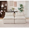 NicBex Modern Modular Soft Chenille Loveseat Sofa with Removable Pillows,Minimalist Armless 2-Seater Sofa for Living Room,Bedroom - 3 of 4